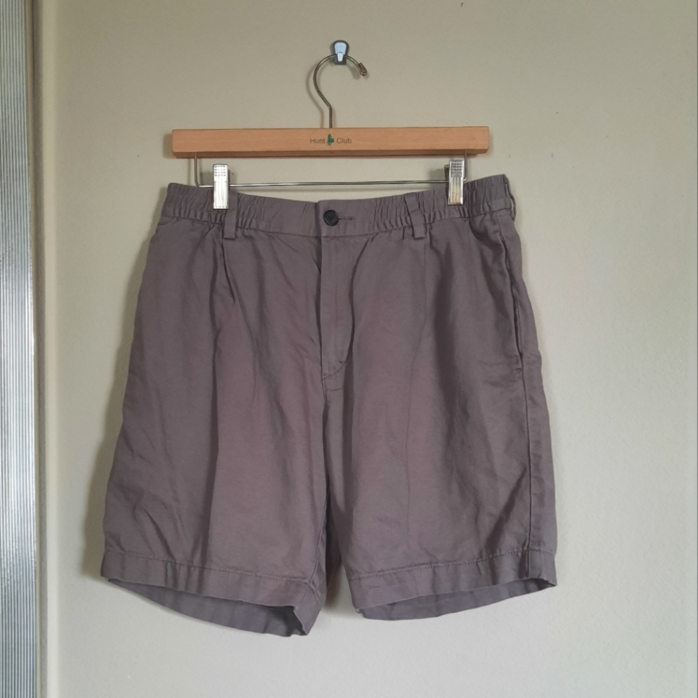 H&M Linen Blend Brown Bermuda Shorts Loose Fit Safari Coastal